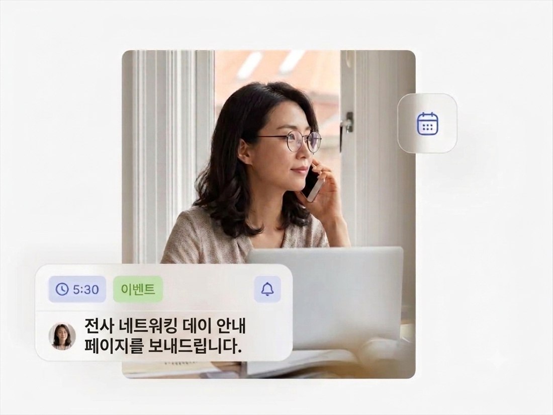 행사 안내 페이지를 발송하는 담당자
